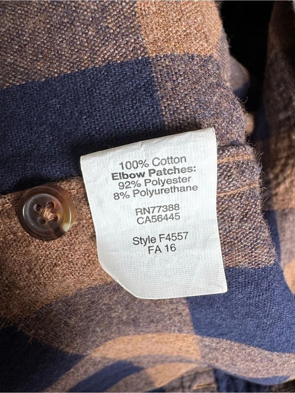 J. Crew Men's Navy and Tan Plaid Button-Down Shirt - Size L